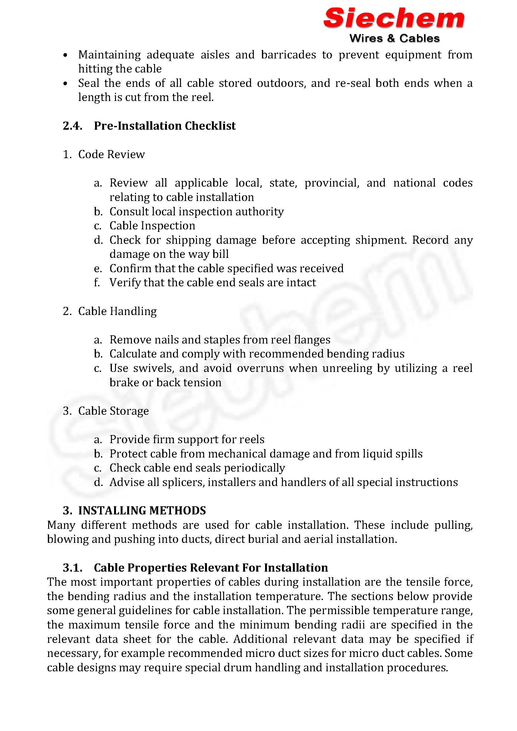 Cable Installation Procedure — page 4