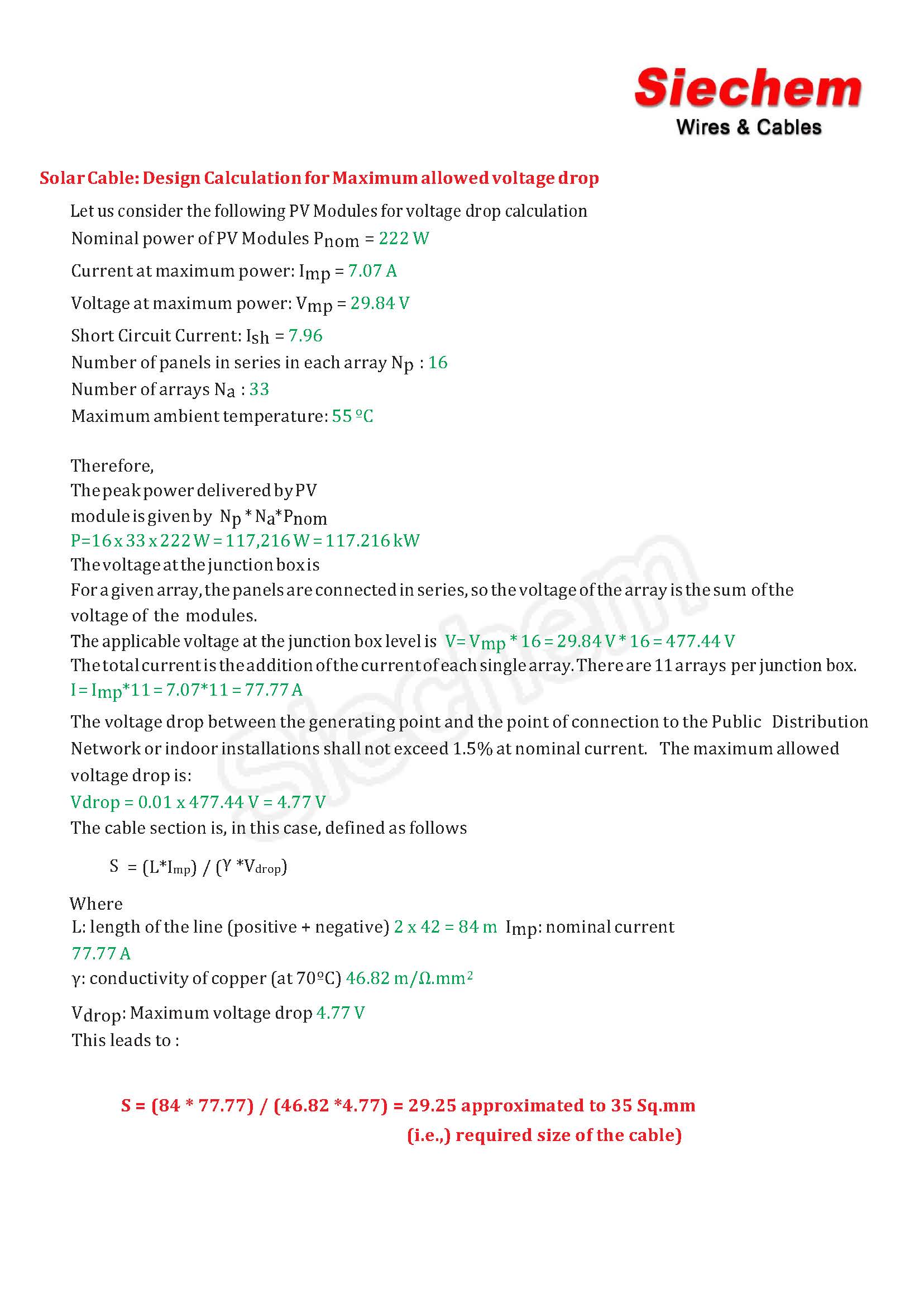 Cable Size Selection for Solar PV Plants — page 1